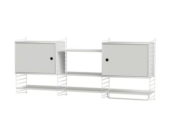 KITCHEN M - Horizontal powder coated steel wall cabinet with shelving by String Furniture - view 2